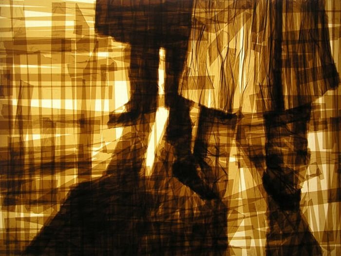 Parcel tape art by  Mark Khaisman