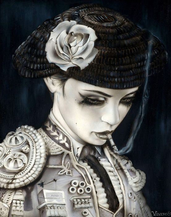 Smoking girl by Brian M. Viveros