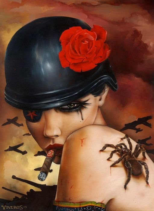 Smoking girl by Brian M. Viveros