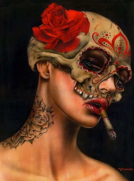 Smoking girl by Brian M. Viveros