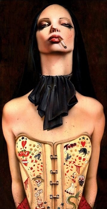 Smoking girl by Brian M. Viveros