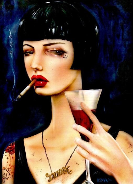 Smoking girl by Brian M. Viveros