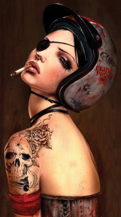 Smoking girl by Brian M. Viveros