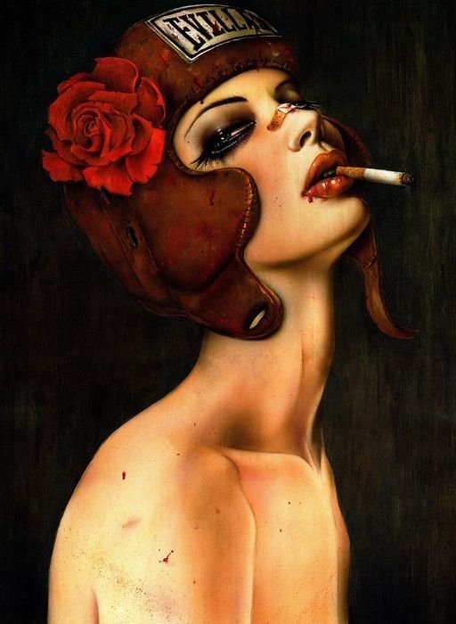 Smoking girl by Brian M. Viveros