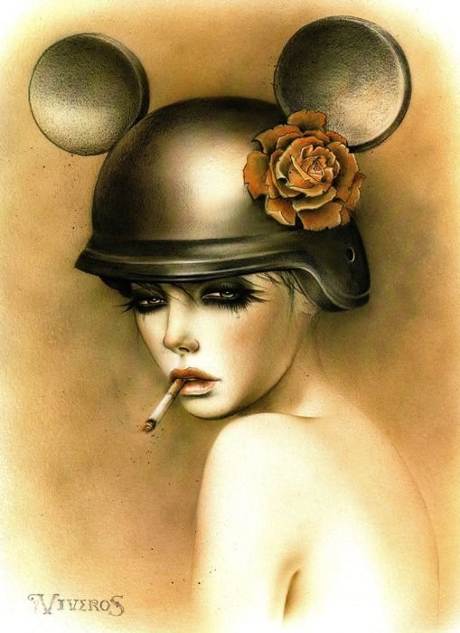 Smoking girl by Brian M. Viveros