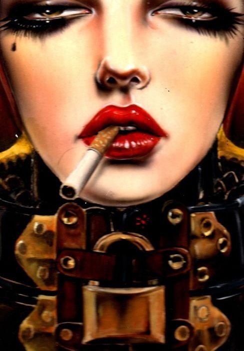 Smoking girl by Brian M. Viveros