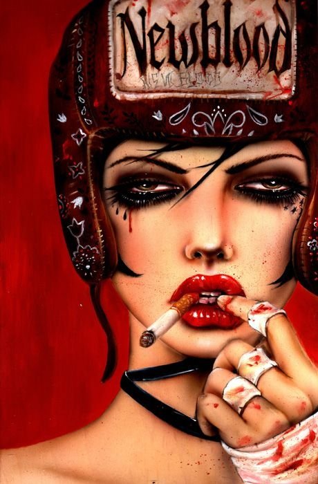 Smoking girl by Brian M. Viveros