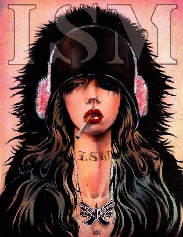 Smoking girl by Brian M. Viveros