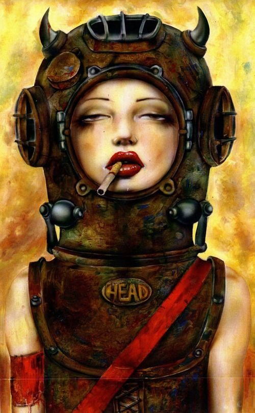 Smoking girl by Brian M. Viveros