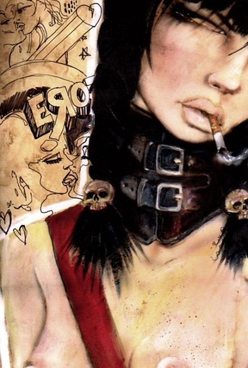 Smoking girl by Brian M. Viveros