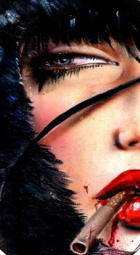 Smoking girl by Brian M. Viveros