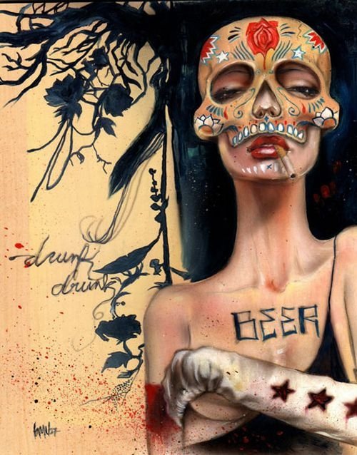 Smoking girl by Brian M. Viveros