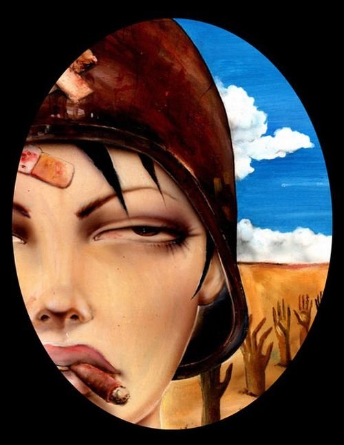 Smoking girl by Brian M. Viveros