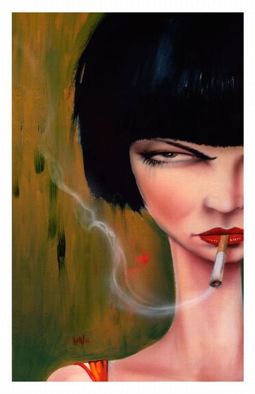 Smoking girl by Brian M. Viveros