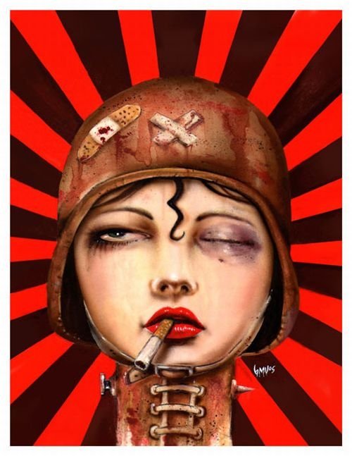 Smoking girl by Brian M. Viveros