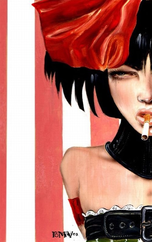 Smoking girl by Brian M. Viveros