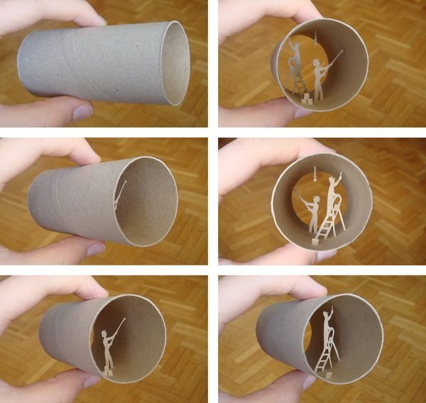 Paper rolls art by Anastassia Elias