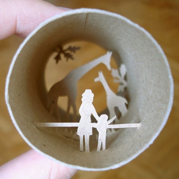 Paper rolls art by Anastassia Elias