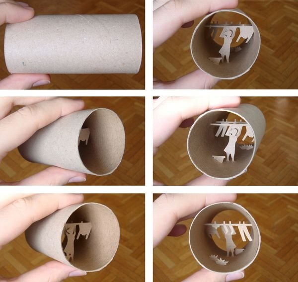 Paper rolls art by Anastassia Elias