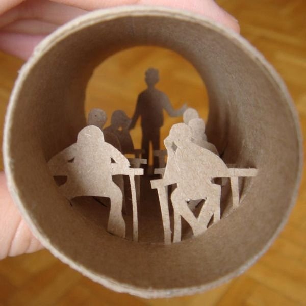 Paper rolls art by Anastassia Elias