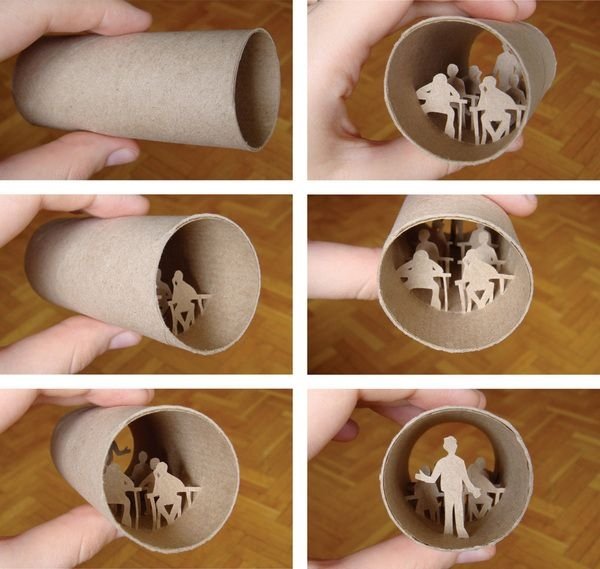 Paper rolls art by Anastassia Elias