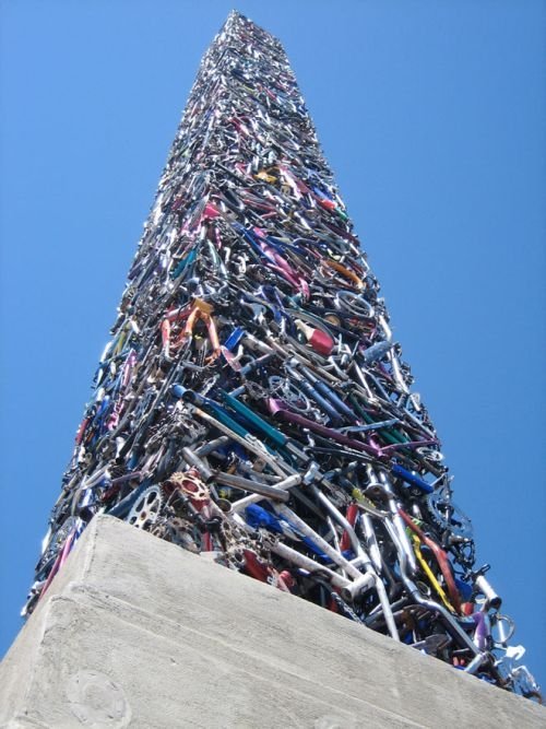 Bicycle obelisk by Mark Grieve and Ilana Spector