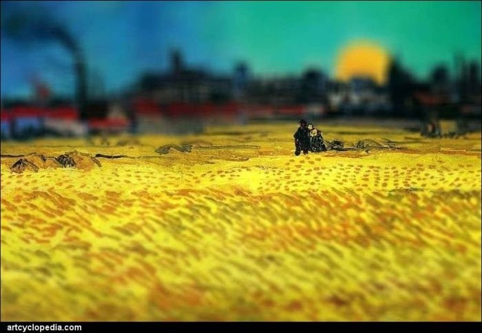 Vincent Van Gogh's painting with tilt-shift effect