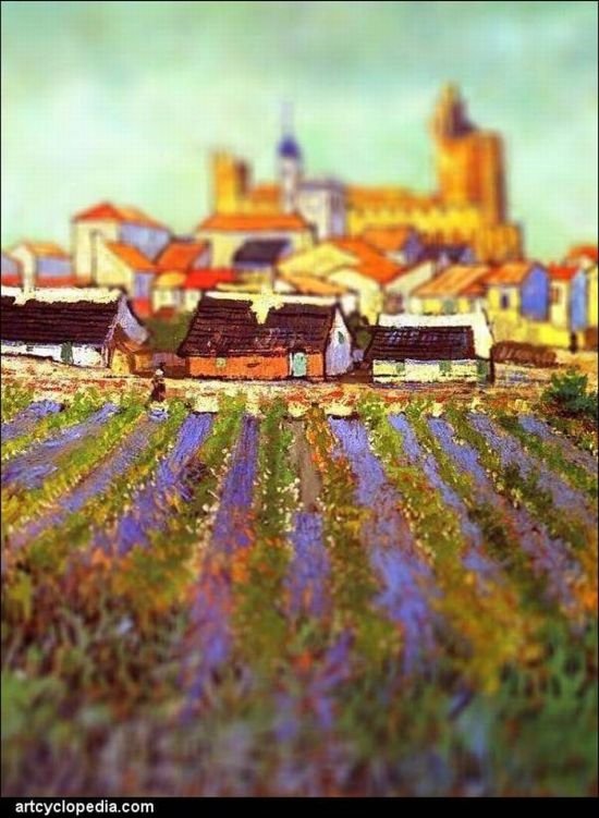 Vincent Van Gogh's painting with tilt-shift effect