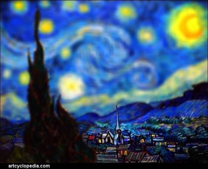 Vincent Van Gogh's painting with tilt-shift effect