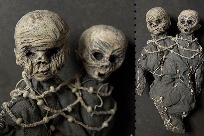 Creepy mummy dolls by Shain Erin