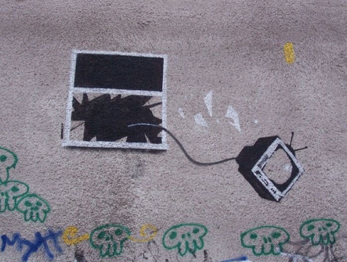 Graffiti drawings by Banksy