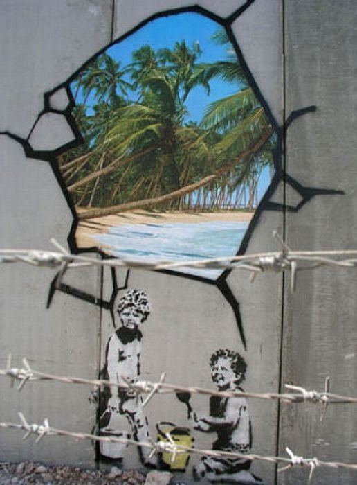 Graffiti drawings by Banksy