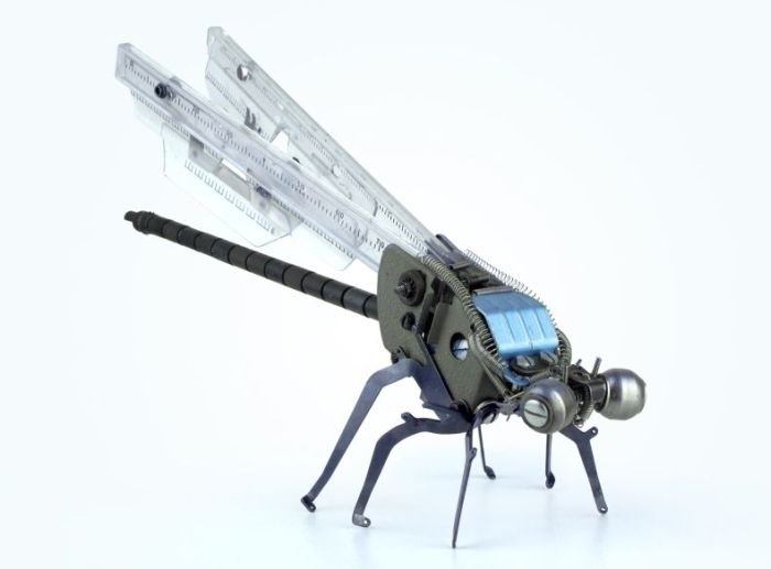 sculpture made out of typewriter parts