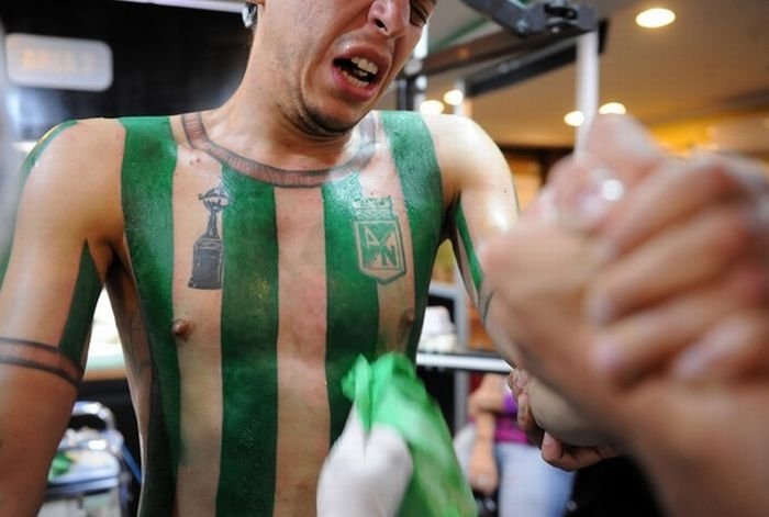 Felipe Alvarez, Atletico Nacional soccer jersey tattoo
