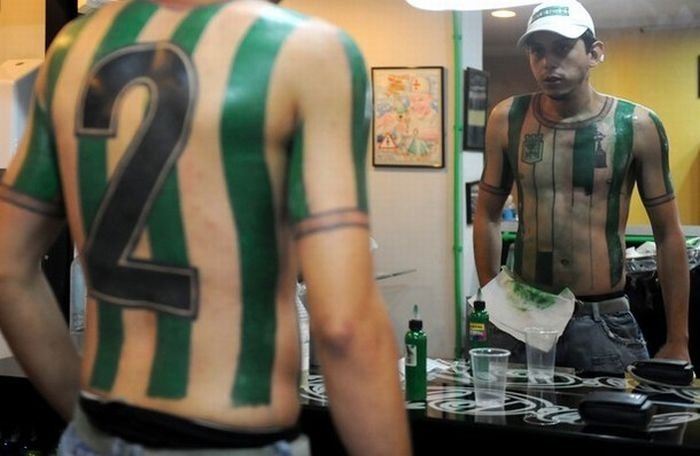 Felipe Alvarez, Atletico Nacional soccer jersey tattoo