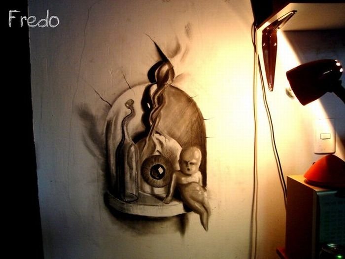 3D drawings by 17-year-old Chilean artist Fredo