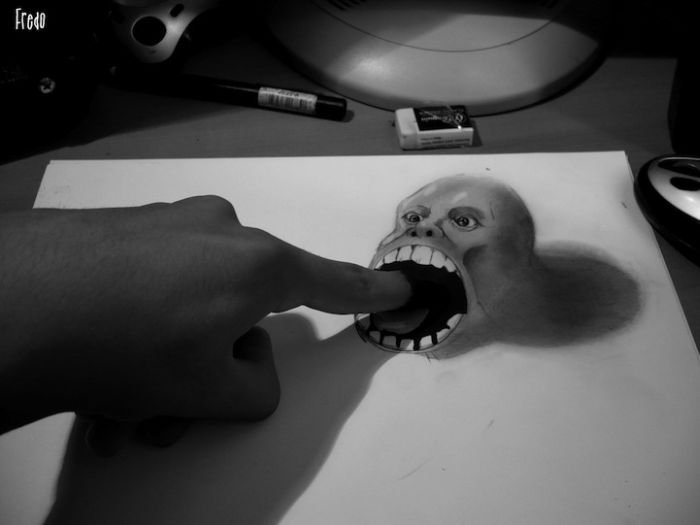 3D drawings by 17-year-old Chilean artist Fredo