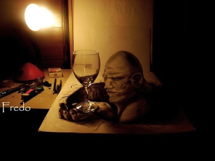 3D drawings by 17-year-old Chilean artist Fredo