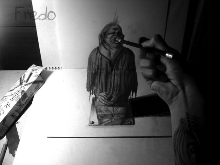 3D drawings by 17-year-old Chilean artist Fredo