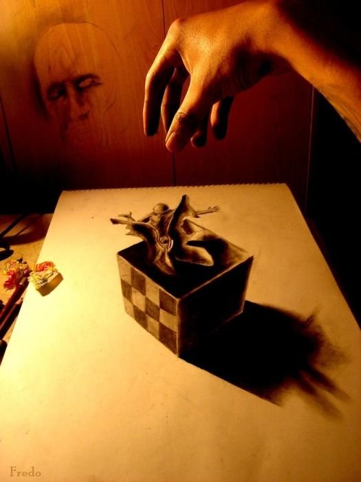 3D drawings by 17-year-old Chilean artist Fredo