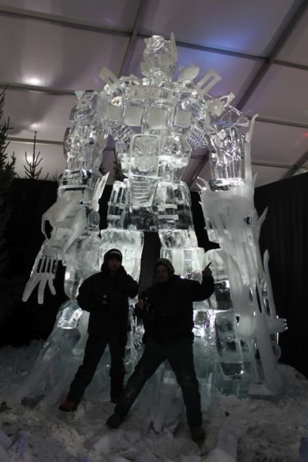 Optimus prime ice sculpture by Antti Pedrozo and Michel de Kok