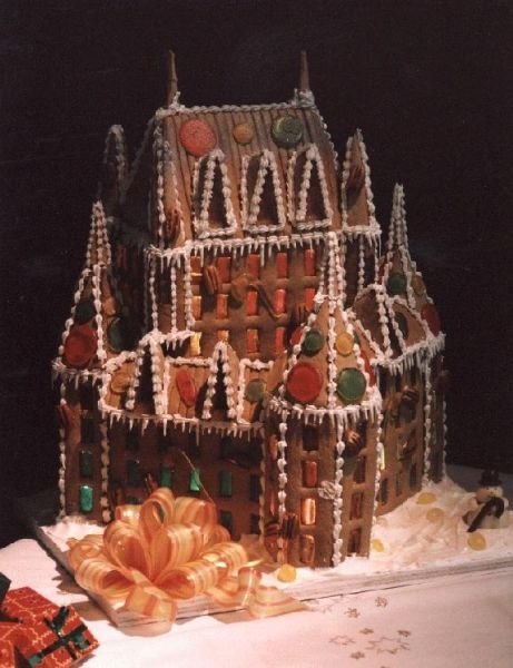 gingerbread house with candy decorations