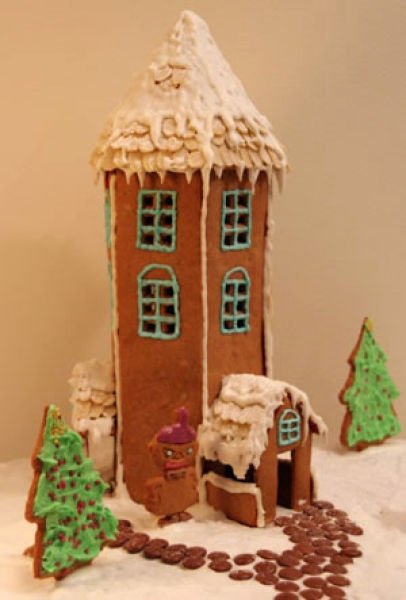 gingerbread house with candy decorations