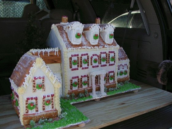 gingerbread house with candy decorations