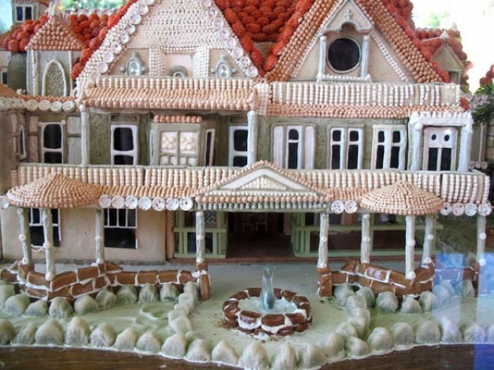 gingerbread house with candy decorations