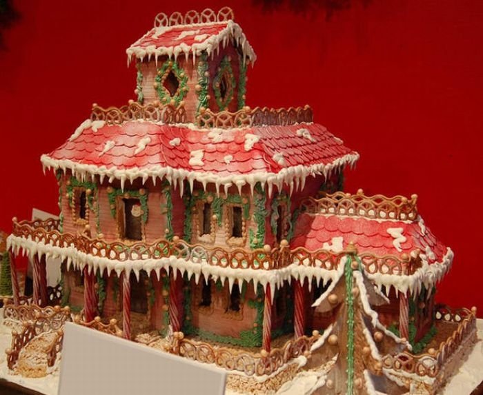 gingerbread house with candy decorations