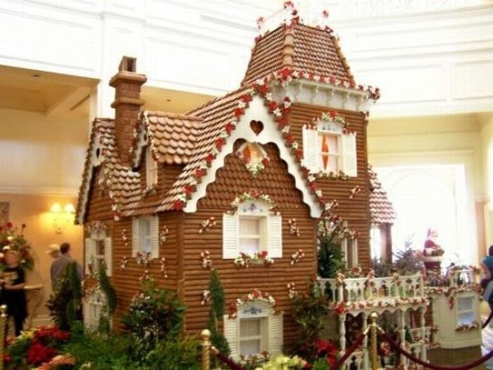 gingerbread house with candy decorations