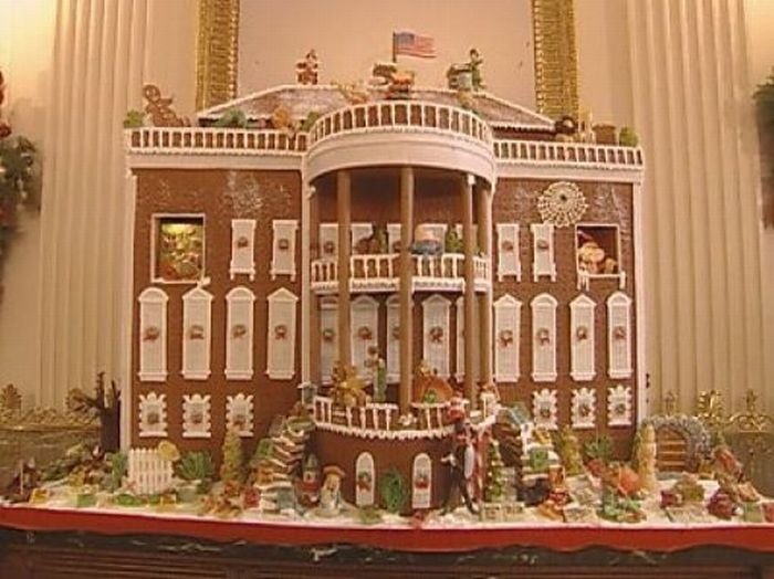 gingerbread house with candy decorations