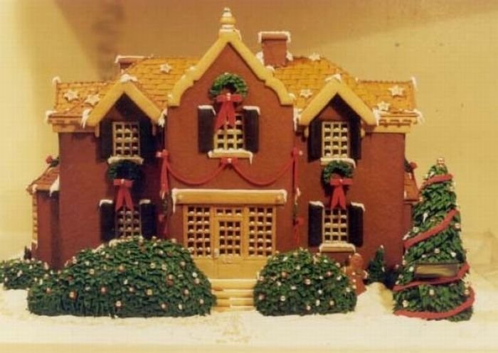 gingerbread house with candy decorations