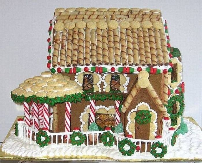 gingerbread house with candy decorations